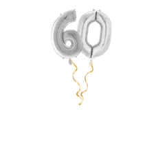 Zahl 60 Silber Ballon-Set 66 cm 