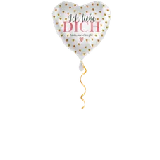 Ich liebe dich goldene Herzen Ballon - 43 cm