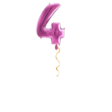 Zahl 4 Pink Ballon - 66cm
