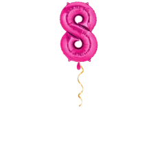 Zahl 8 Pink Ballon - 66cm