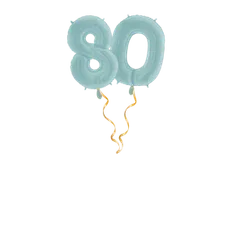 Zahl 80 Pastellblau Ballon-Set 66 cm