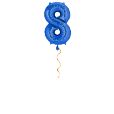 Zahl 8 Blau Ballon - 66cm