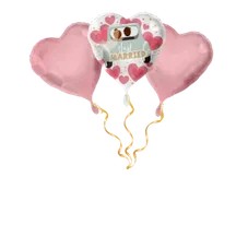 Just Married Herz mit Auto Ballon-Set 