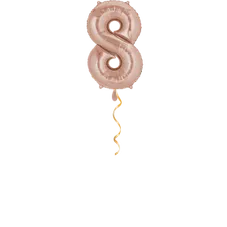 Zahl 8 Rosegold Ballon - 66cm