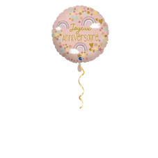 Joyeux Anniversaire rosa Ballon - 46cm FR