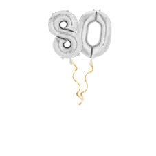 Zahl 80 Silber Ballon-Set 66 cm 