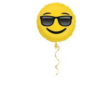 Smiley mit Sonnenbrille Ballon - 46cm