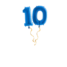 Zahl 10 Blau Ballon-Set 66 cm