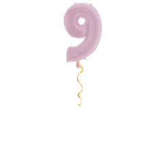 Zahl 9 Pastellrosa Ballon - 66cm29,90