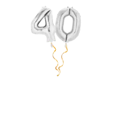 Zahl 40 Silber Ballon-Set 66 cm 