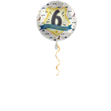 Polizei Zahl 6 Ballon - 43 cm