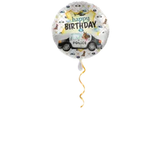 Happy Birthday Polizeiauto Ballon - 43cm