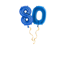 Zahl 80 Blau Ballon-Set 66 cm 