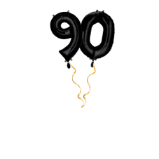 Zahl 90 Schwarz Ballon-Set 66 cm