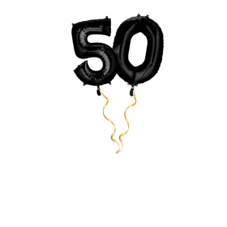 Zahl 50 Schwarz Ballon-Set 66 cm 