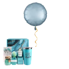 Spa Bade-Set + Runder pastell blauer Ballon klein - 43cm
