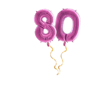 Zahl 80 Pink Ballon-Set 66 cm  