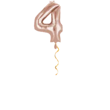 Zahl 4 Rosegold Ballon - 66cm