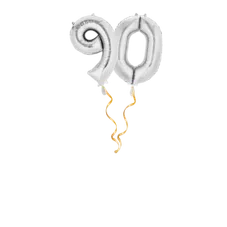Zahl 90 Silber Ballon-Set 66 cm