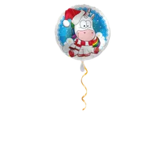 Einhorn mit Kappe Weihnachten Ballon - 43cm