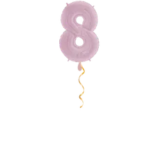 Zahl 8 Pastellrosa Ballon - 66cm