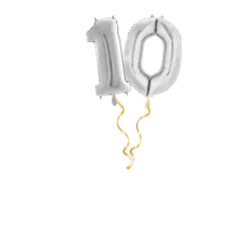 Zahl 10 Silber Ballon-Set 66 cm