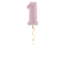 Zahl 1 Pastellrosa Ballon - 66cm