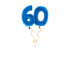 Zahl 60 Blau Ballon-Set 66 cm 