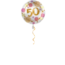 Zahl 50 Golden mit Punkten Ballon - 43 cm