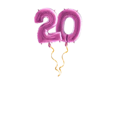 Zahl 20 Pink Ballon-Set 66 cm  