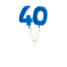 Zahl 40 Blau Ballon-Set 66 cm 