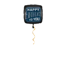 Happy Birthday schwarz/blau Ballon - 43cm
