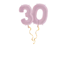 Zahl 30 Pastellrosa Ballon-Set 66 cm