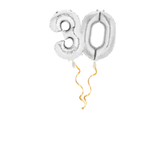 Zahl 30 Silber Ballon-Set 66 cm 