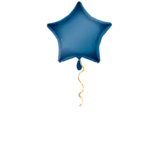 Stern blau klein Ballon - 43cm