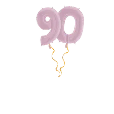 Zahl 90 Pastellrosa Ballon-Set 66 cm 