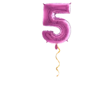 Zahl 5 Pink Ballon - 66cm