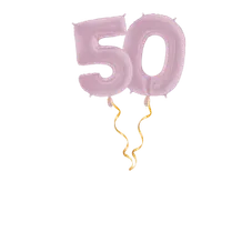 Zahl 50 Pastellrosa Ballon-Set 66 cm 