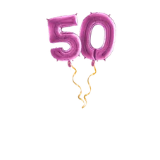 Zahl 50 Pink Ballon-Set 66 cm