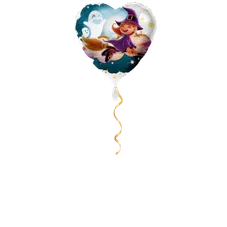 Kleine Hexe auf Besen Ballon - 43cm