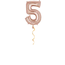 Zahl 5 Rosegold Ballon - 66cm