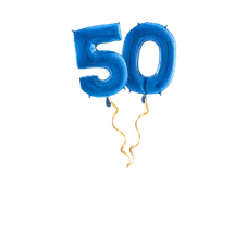 Zahl 50 Blau Ballon-Set 66 cm