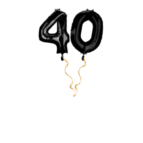 Zahl 40 Schwarz Ballon-Set 66 cm 