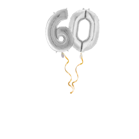 Zahl 60 Silber Ballon-Set 66 cm 
