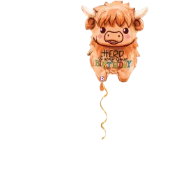 Highland Cow Birthday XXL Ballon - 62cm