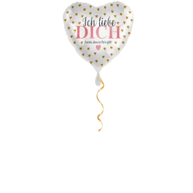 Ich liebe dich goldene Herzen Ballon - 43 cm