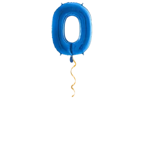 Zahl 0 Blau Ballon - 66cm