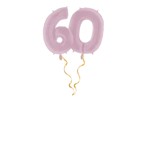 Zahl 60 Pastellrosa Ballon-Set 66 cm 