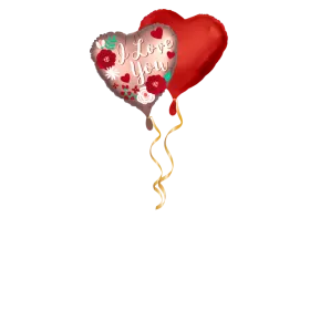 Love You mit Rosen Ballon-Set