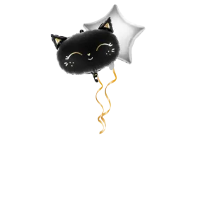 Katze schwarz Ballon-Set